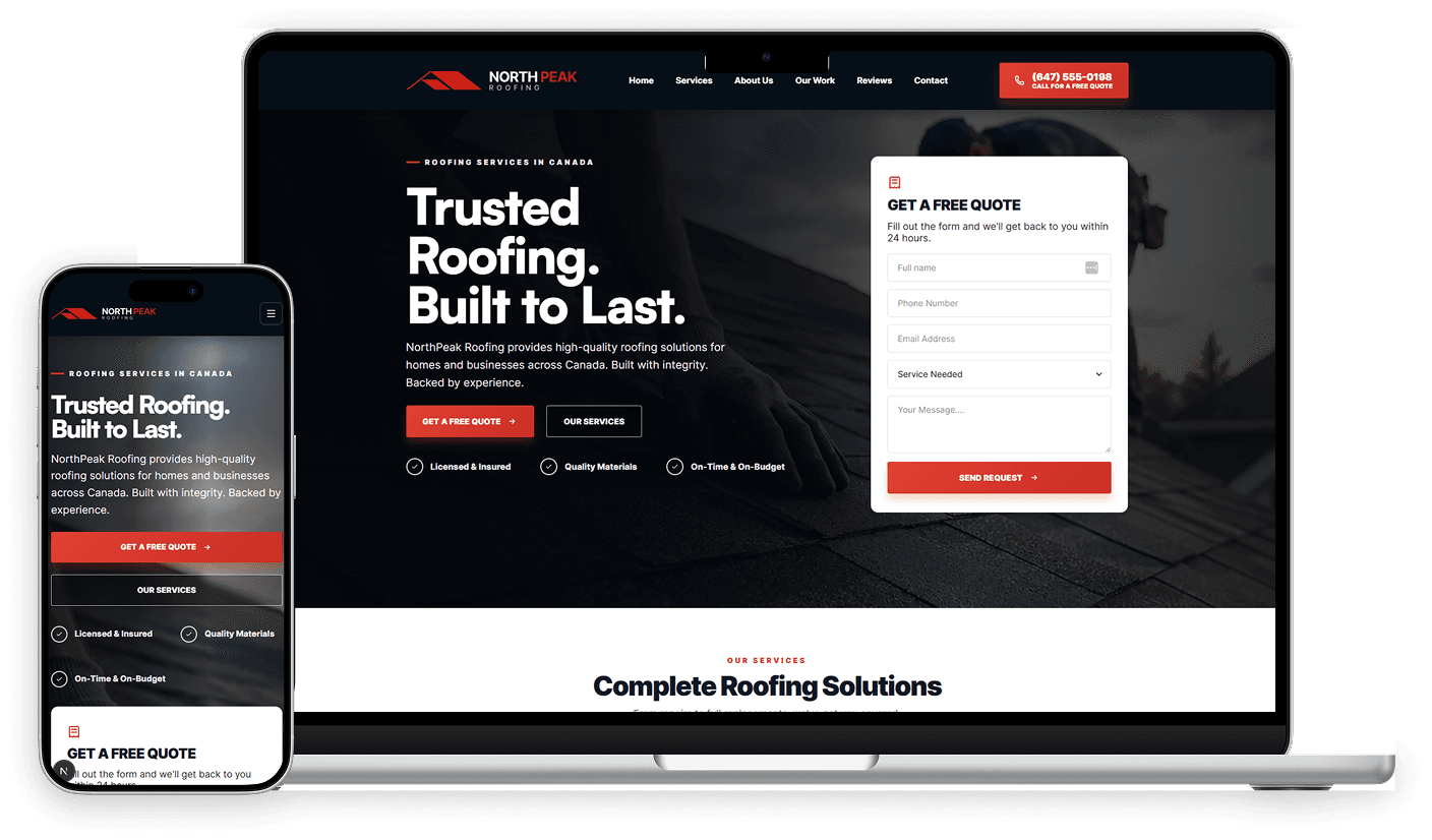 Website shown on desktop and mobile devices